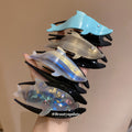 Acrylic Dolphin Hair Claw Clips Iridescent Gradient Blue view 4