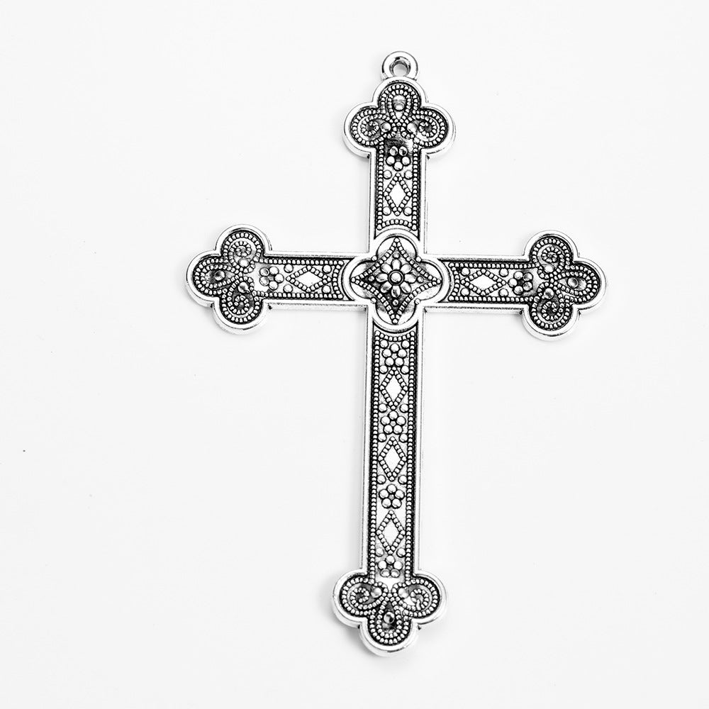 80x54mm Vintage Ornate Cross Charm Pendant
