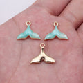 Enamel Whale Tail Charms in Four Colors with Gold Tone Edges view 6