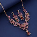 Black Silver Tone Five Point Star Five Designs Metal Necklace and Earring Set view 2