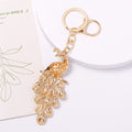 Rhinestone Peacock Keychain Teardrop Tail Gold Clasp Six Colors view 4