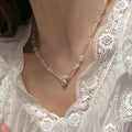Clear Irregular Bead Necklace With Small Ring Pendant view 4