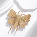 Gold Tone Butterfly Pearl Look Metal Brooch Pin for Jackets and Lapels view 3