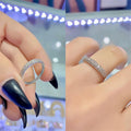 Three Row Pave Clear CZ Band Ring Silver Tone Sizes 6 to 10 view 3