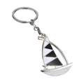 Sailboat Metal Keychain With Split Ring, Black Or Multicolor Sail view 5
