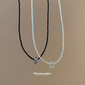 Beaded Cord Necklaces With Clear Heart Shaped Crystal Pendants view 4