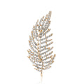 Crystal Fern Leaf Brooch with Polished Metal and Decorative Accents view 5