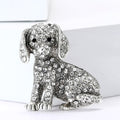 Crystal Dog Brooch In 2 Styles With Polished Metal And Decorative Details view 2