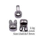 Double Sided Rabbit Head Large Hole Bead Metal Jewelry Making Component view 3