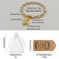 White Cross Bead Stretch Bracelet Gold Angel Charm view 2