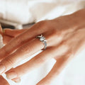 Opalescent Oval Moon Phase Ring In Antiqued Silver Tone view 3