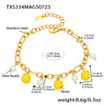 Gold Lemon Resin Charm Necklace Bracelet Anklet Pearl Set view 7
