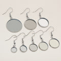 Round Bezel Fishhook Earring Findings in Gold and Silver Tones view 2