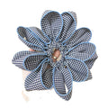 Blue Gingham Flower Petal Lace Edge Scrunchie Hair Tie view 5