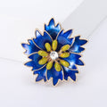 Layered Enamel Flower Metal Brooch in Blue and Purple view 4