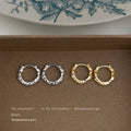 Irregular Molten Texture Huggie Hoop Earrings Gold Silver view 1