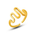 U-Wave Open Adjustable Ring Gold Steel Size 7 Metal view 5
