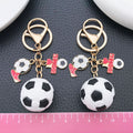 Soccer Ball Shoe Goal Flag and Letter Charm Keychain view 3