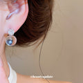 Clear Orb and Crystal Drop Stud Earrings Fashion Jewelry view 3