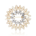 Crystal Petal Wreath Brooch in Black or Ivory Finish view 5