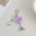 Translucent Acrylic Heart Star Charm with Silver Music Pendant view 6