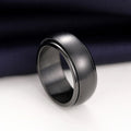 Black Brushed Spinner Band Ring Rotating Outer Metal Alloy view 3