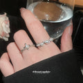 Open Adjustable Pearl Zircon Ring Three Metal Styles view 3