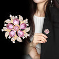 Flower Crystal Two Designs Metal Brooch Pin 4.5 cm view 3