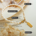 Freshwater Pearl Bracelet Gold Love Rectangle Tag Clasp view 2