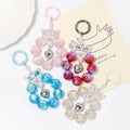 Crystal Butterfly Bead Loop Keychain Heart Charm Four Colors view 1