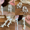 White Shell Chip and Bead Long Earrings Statement Jewelry view 1