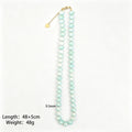 Five Color Mixed Flat Bead Necklaces With Carabiner Clasps view 8