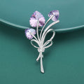 Faceted Crystal Bouquet Brooch in Three Blue Purple Styles view 4