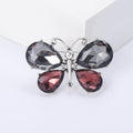 Four Pear Crystal Wing Butterfly Brooch in Two Colorways view 3