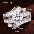 White Metal Bypass Round Center Baguette Cocktail Ring Alloy view 5