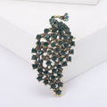 Tapered Peacock Feather Brooch in Four Crystal Colorways view 7