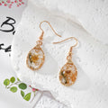 Wire Wrapped Teardrop Dried Flower Resin Earrings 5 Colors view 8