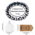 Black Plastic Skull Bead Elastic Stretch Prayer Bracelet view 4