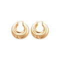 Sculptural Folded Metal Huggie Earrings in Silver and Gold Tone view 5