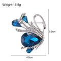 Red Silver Tone Swan Crystal Three Designs Metal Brooch Pin view 2