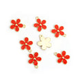Five Petal Flower Enamel Alloy Charm Pendants in Five Colors view 2