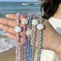 Five Color Sparkling Round Bead Necklaces With Carabiner Clasps view 4