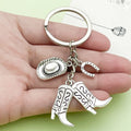 Western Cowboy Charm Keychains Featuring Heart Across 30 Pictured Variations view 2