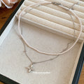 Silver Tone Layered Bead And Flower Necklaces With Decorative Accents view 4