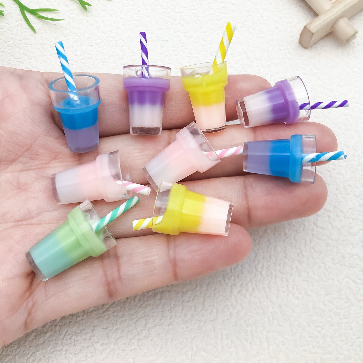 Resin Milk Tea Milkshake Cup with Straw charm pendants for DIY bag phone chain decor