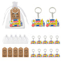 Back To School Wood Charm Metal Keychain With Organza Bag And Thank You Tag Option view 1
