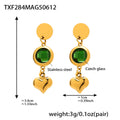 Gold Disc Czech Glass Heart Drop Earrings Multi Colors view 9