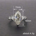 Marquise Clear Solitaire Trapezoid-Side Ring In Silver Tone view 4
