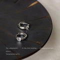 Silver Tone Huggie Hoop Earrings With Clear Zircon view 3