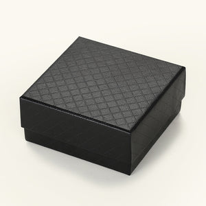Square Jewelry Gift Box In Red And Black Textured Finishes